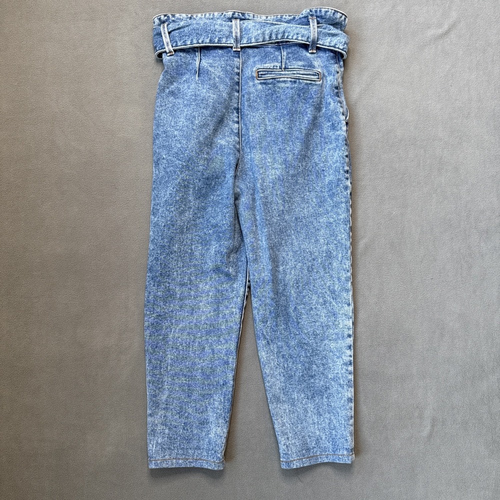 Sezane‎ Jeans Womens 34 Blue Austin High Waist Pleat Paperbag Preppy HEMMED READ - Picture 2 of 16